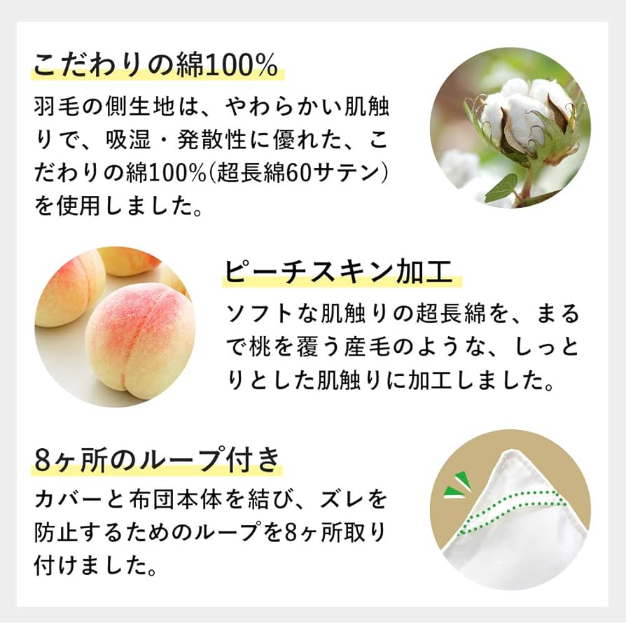 Amazon｜羽毛布団 ダブル ハンガリー産 ホワイト マザー グース
